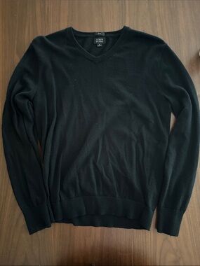 J. Crew Men’s Black V-Neck Pullover Sweater